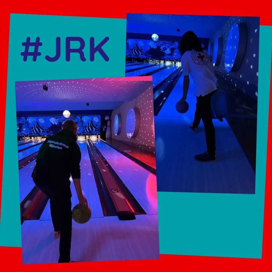 Voll in Aktion: Jugendrotkreuzler:innen beim Bowling